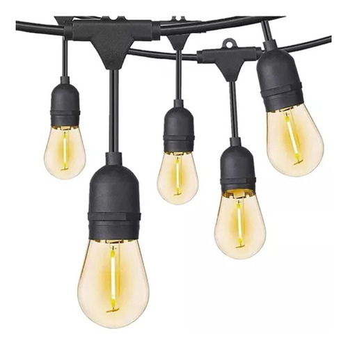 Guirnalda Led 10 Metros Panel Solar Con 10 Ampolletas Led