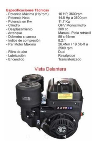 Motor Multiproposito Gasolinero Jsu190f-u Tipo H 16hp Kazo