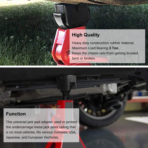 Paquete De 2 Adaptadores De Goma Jack Stand Universal D...