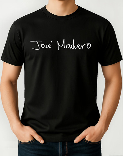 Playera Negra Unisex José Madero 100% Algodón | Fan T-shirt