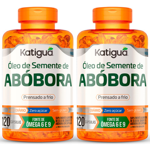 Kit 2 Oleo de Semente De Abobora 120 Cápsulas Katigua