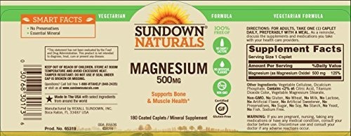 Suplemento Magnesio 500 Mg 180 Cápsulas