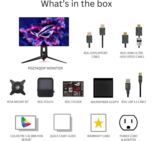 Monitor De Jogos Asus Rog Swift Oled 27 1440p (pg27aqdp) -..