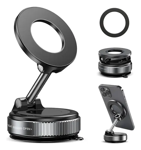 Suporte Celular Carro Magnetico Rotativo 360dobravel Ventosa