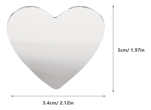 Espejo De Cristal Con Forma De Corazón, 20 Unidades, Para Ma