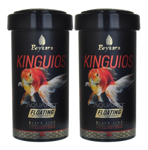 Kit 2 Unidades Ração Kinguio Black Line Floating 95g Poytara