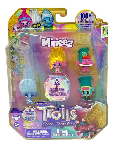 Figuras Trolls X4 Con Figura Sorpresa