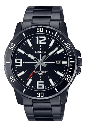 ~? Reloj Casio Hombre Analógico Esfera Negra Acero Inoxidabl