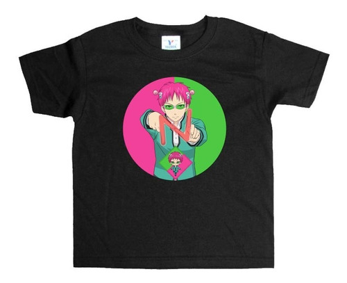 Remera Negra The Disastrous Life Of Saiki K Art#11