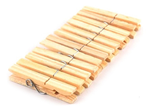 Kit 120 Prendedor Roupa Madeira Varal Resistente Durável