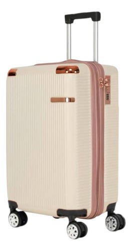 Mala De Viagem Bordo 55 Cm X 35cm X 25cm 10kg Abs Rodinhas Duplas 360 Remoíveis Leva Na Cabine Do Avisão Resistente Para Viagem 2080 Bege Aj Shops