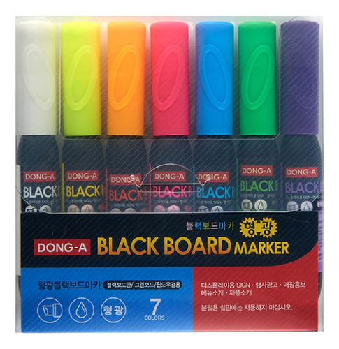 Juego De Boligrafos De Menu 7 Colores Fluorescentes