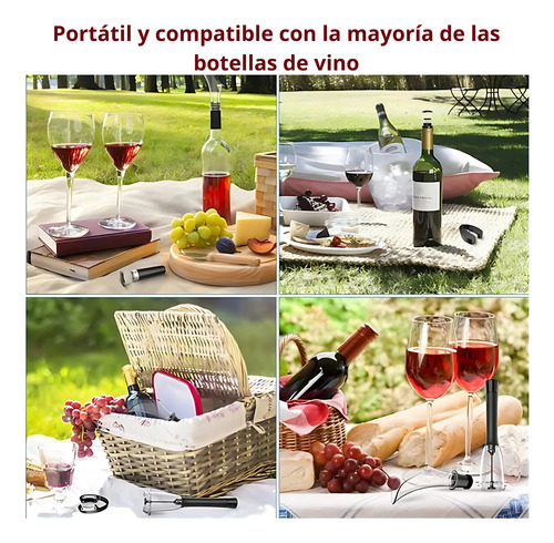 Abridor De Vino, Saca Corchos Aguja De Acero Inoxidable Bom Negro