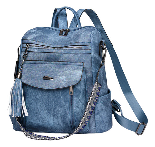 Mochila Bolsa Vintage Impermeable Antirrobo Cuero Artificial Pu Moda Viaje Escuela Trabajomujer Regalo Multiusos
