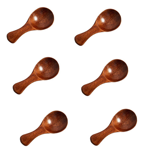 6 Mini Cucharas De Madera, Cucharas Pequeñas De 3.2 Pulgadas