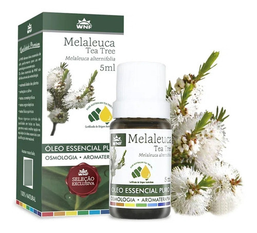  Óleo Essencial Melaleuca Tea Tree 100% Natural 5ml - Wnf
