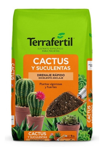 Sustrato Cactus Y Suculentas 5dm3 Terrafertil - Up! Growshop