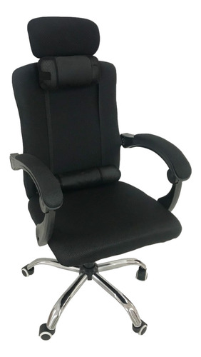 Imagen 1 de 1 de Iko Shop Silla gamer ergonómica negra con tapizado de tela
