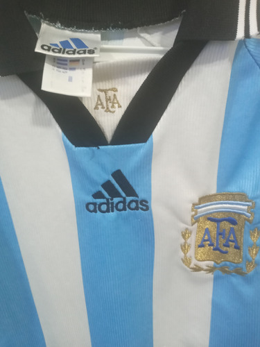 Camiseta De Futbol Seleccion Argentina 1998 Ver (Usado)