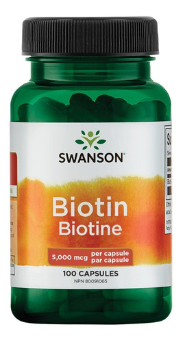 Suplemento En Capsulas Biotin 5000 Mcg Swanson