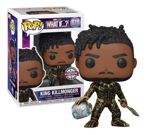 Boneco Funko Pop Rei Killmonger 878 What If Marvel Original