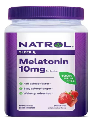 Melatonina Natrol 10mg Extra Grande 180 Gomitas Americano