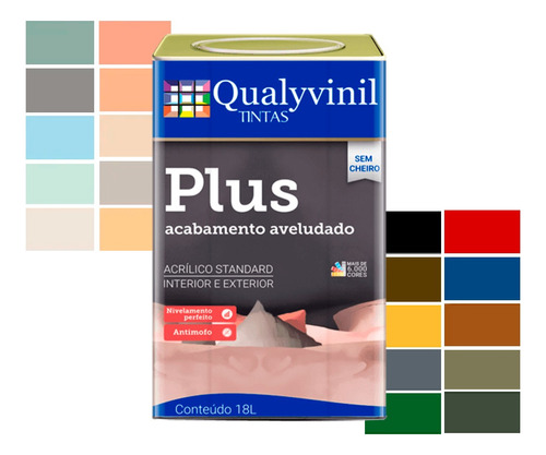 Tinta Acrilica Semi Brilho Alvenaria Parede Qualyvinil 18 Lt