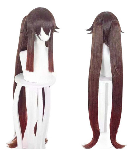 Peruca De Cosplay De Anime Genshin Impact Hutao 110 Cm