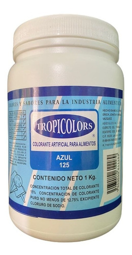 Colorante Artificial Azul 125 ( Limpieza Y Alimentos)
