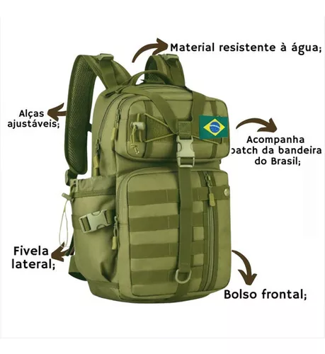 Mochila militar Verde , 30 Litros - Shopmami