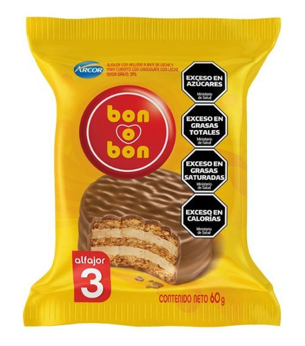 Alfajor Triple Bon O Bon Negro X 60gr - Arcor Oficial