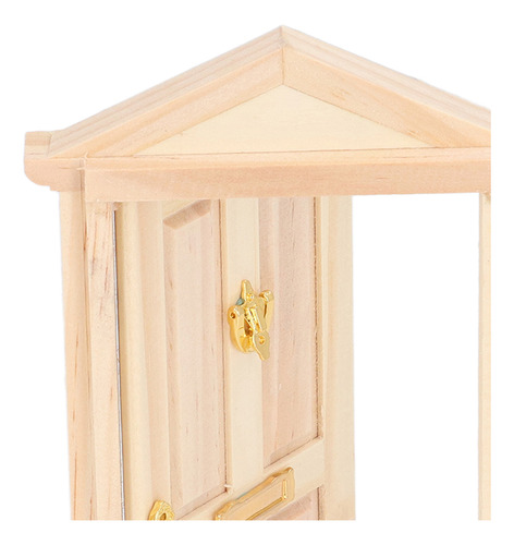 Mini Puerta De Madera Con Escena En Miniatura 1:12 De Materi