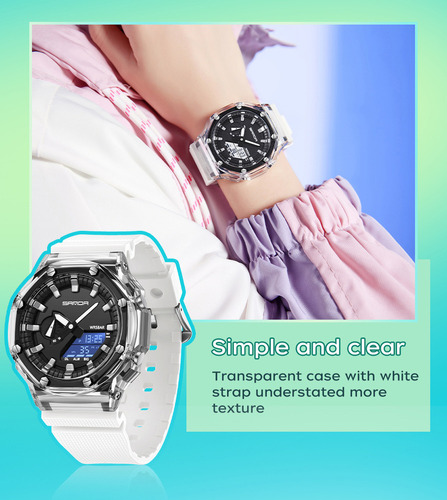 Reloj Electrónico Transparente Sanda 3341