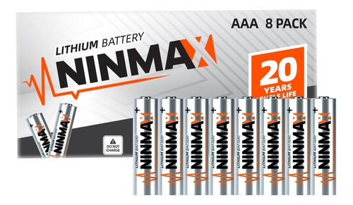 Ninmax Baterias Aaa De Litio, Paquete De 8 Baterias Triple A