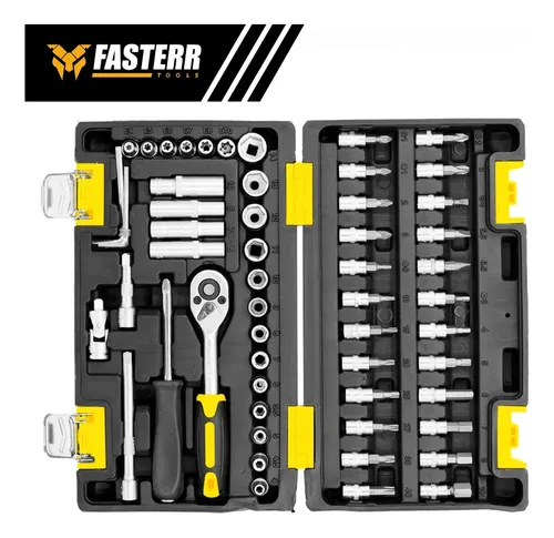Jogo De Soquete 57 Peças 1/4 Catraca Chave Allen Fasterr Fst001m