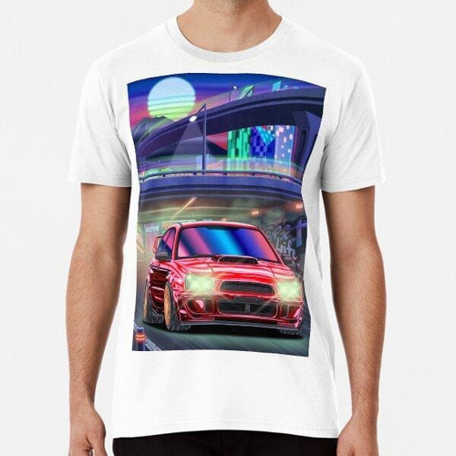 Remera Synthwave Rojo Subaru Impreza Wrx Sti Blob Eye Algodo