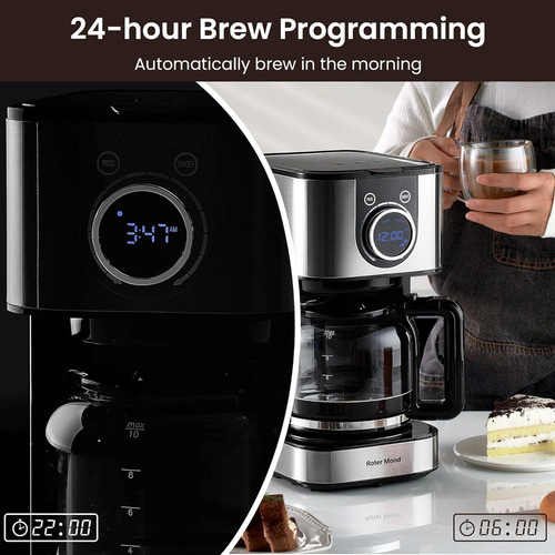 Cafetera Programable De 10 Tazas Cafetera Mantener Cali...