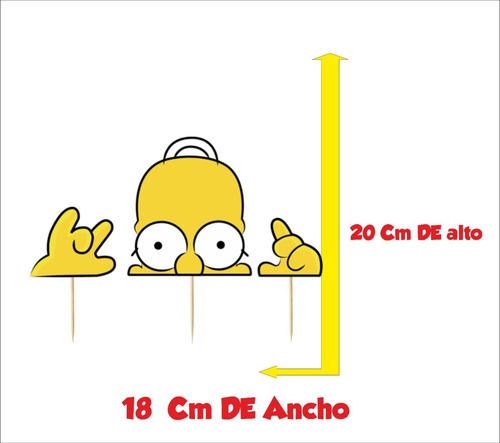 Imagen 2 de 5 de Adornó Para Tortas Homero Simpson Cake Topper Personalizado