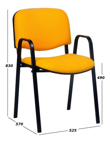 Silla Fija Tapizada Brazos Oficina Sala De Espera Reunion Color A eleccion