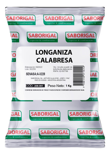 Condimento Integral Para Longaniza Saborigal X 1 Kg