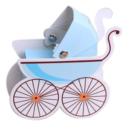 Caja De Regalo Blue Stroller Candy Para Baby Shower, Paquete