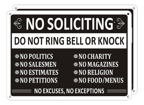 Señal De No Solicitar Casa (paquete De 2), Señal De N...