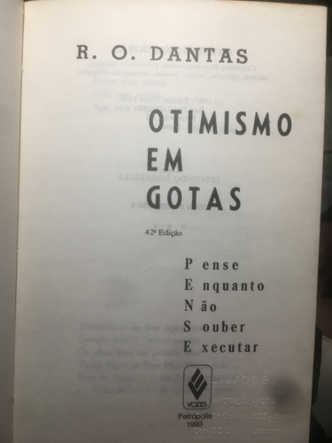 Otimismo Em Gotas- R. O. Dantas (Usado)