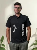 Comprar Remera Polo Hombre Caballero Bordada Águila Scania Vertical