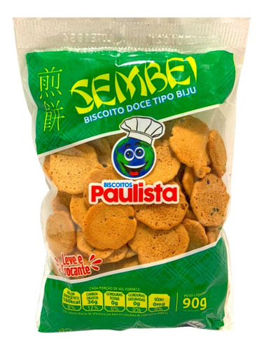 Biscoito Sembei Doce Tipo Biju Paulista Takara 90g