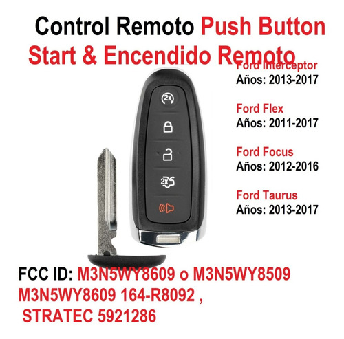 Control Remoto Ford Interceptor Flex Focus Taurus 2011-2017