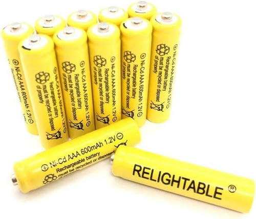 Nicd Aa/aaa 600mah 1.2v Baterías Recargables Luces Sol...