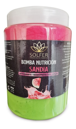 Sandia Bomba De Nutrición Capilar Cremosa Vegana 1 K Solfer