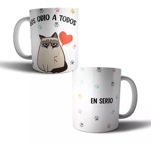 Taza gato que odia madrugar