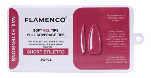 Soft Gel Tips Cobertura Completa Flamenco - 240 Pcs.